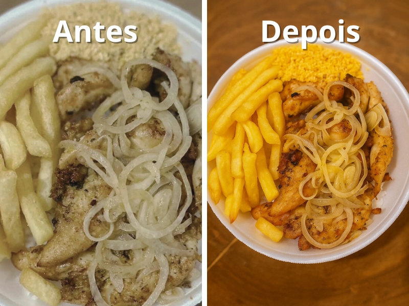 Transformação profissional em foto de marmita