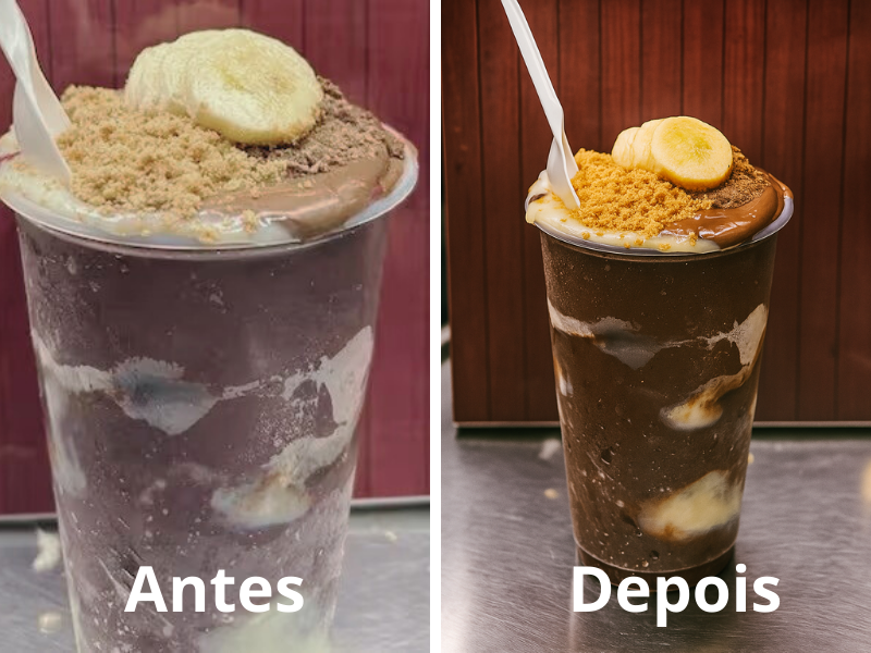 Transformação profissional em foto de açaí